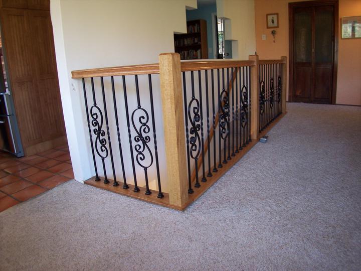 Wood stair railing